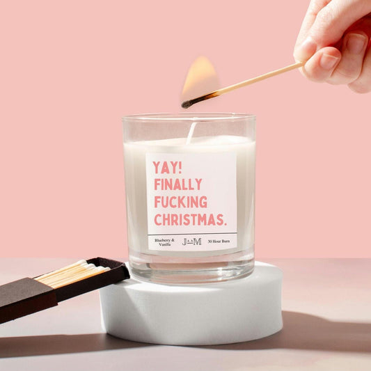 Finally christmas. Christmas decor. Finally fucking Christmas. christmas gift. Cheeky christmas gift. Candle gift. - My Store