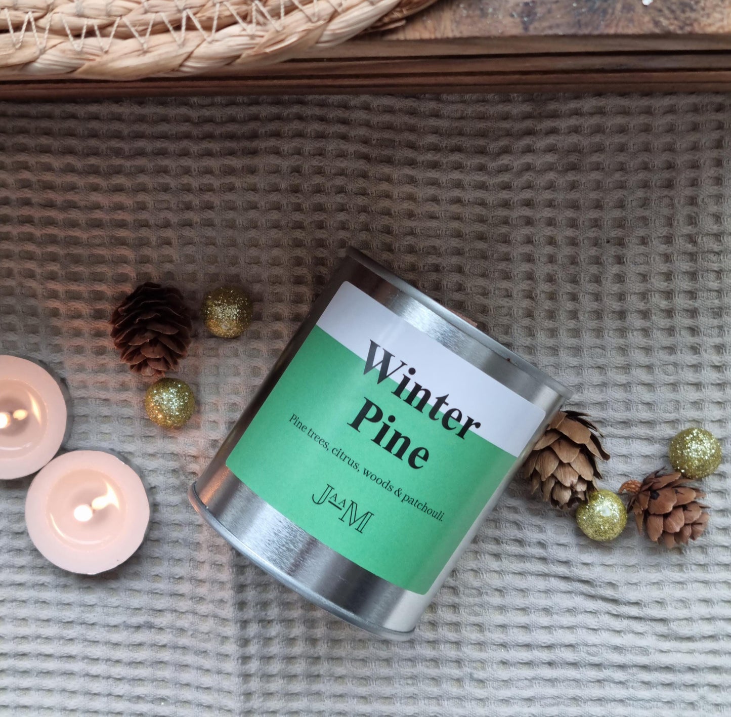 Winter pine candle. Pine candle  wood wick candle. Christmas candle. Christmas decor - My Store