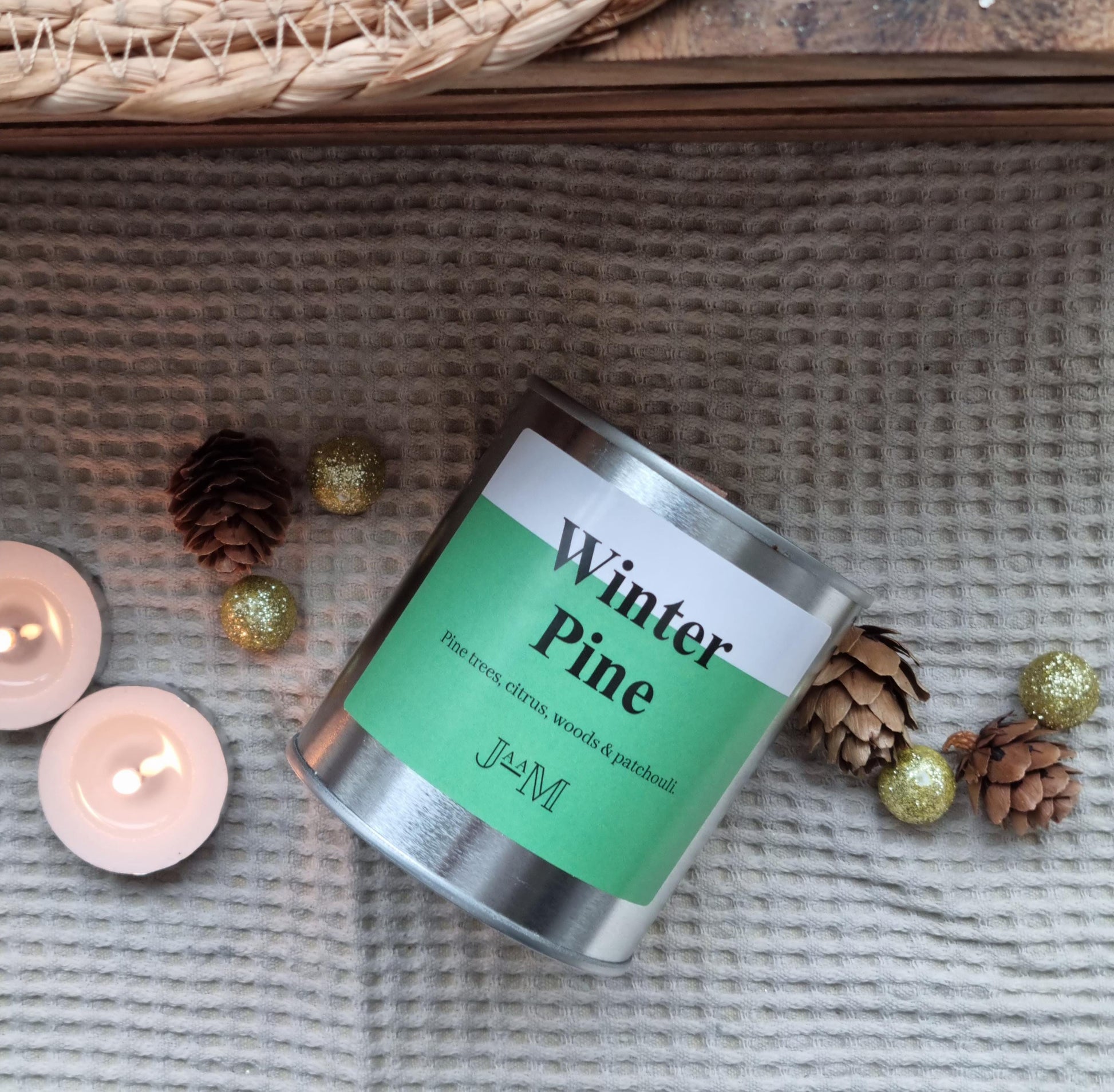Winter pine candle. Pine candle  wood wick candle. Christmas candle. Christmas decor - My Store