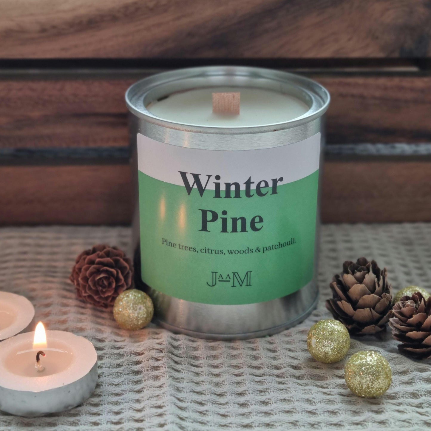 Winter pine candle. Pine candle  wood wick candle. Christmas candle. Christmas decor - My Store
