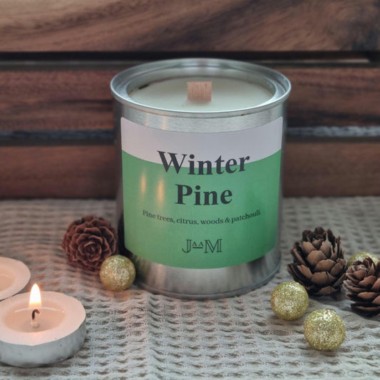 Winter pine candle. Pine candle  wood wick candle. Christmas candle. Christmas decor - My Store