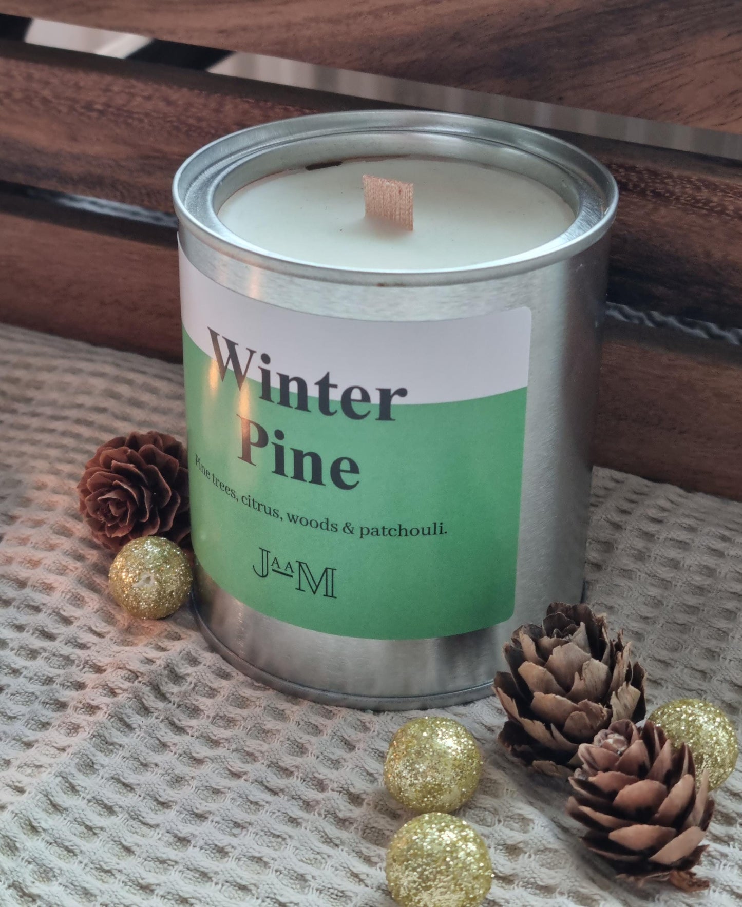 Winter pine candle. Pine candle  wood wick candle. Christmas candle. Christmas decor - My Store