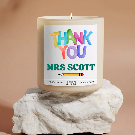 Thank You Teacher Personalised Candle Gift